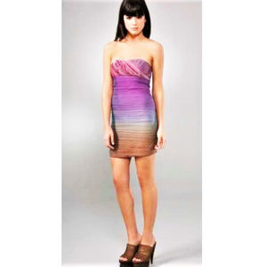 MSRP$400 Alice+Olivia Rainbow Iridescent Silk Mini